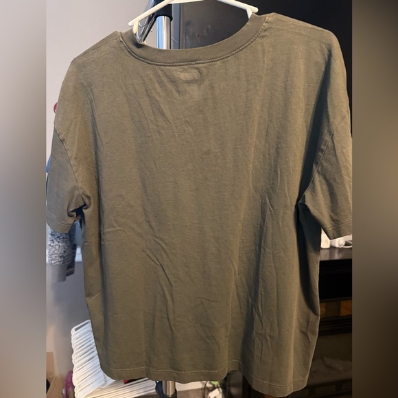 PINK Victoria's Secret Dark Olive Tee slight crop - Picture 4 of 4